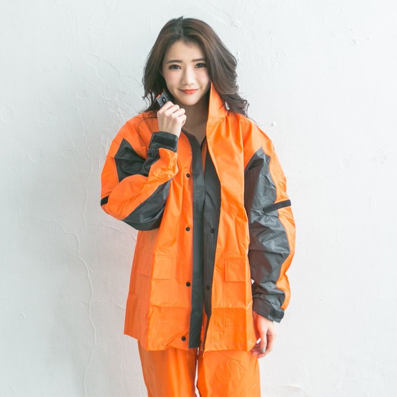 Jinchi two-piece raincoat - orange - ร่ม - วัสดุกันนำ้ สีส้ม