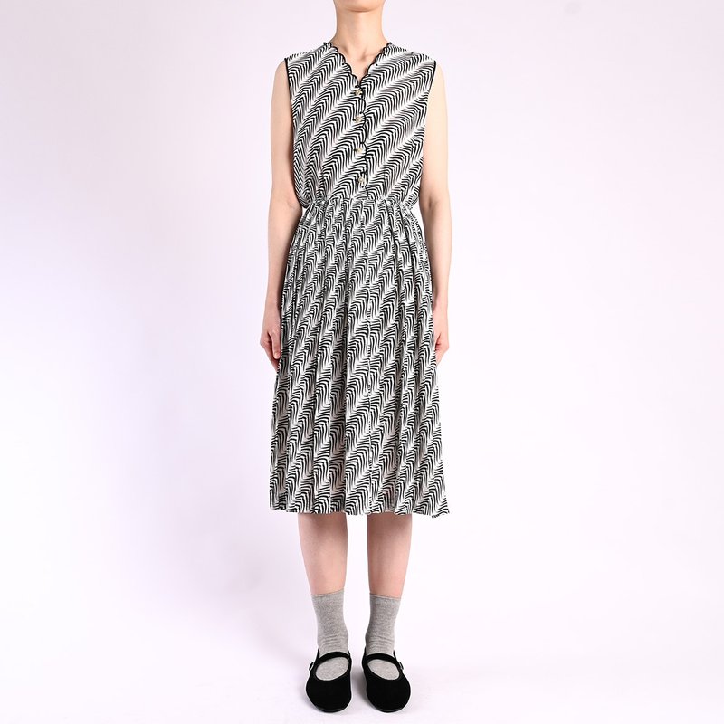 Vintage dress / Vintage 復古洋裝 - One Piece Dresses - Silk Gray