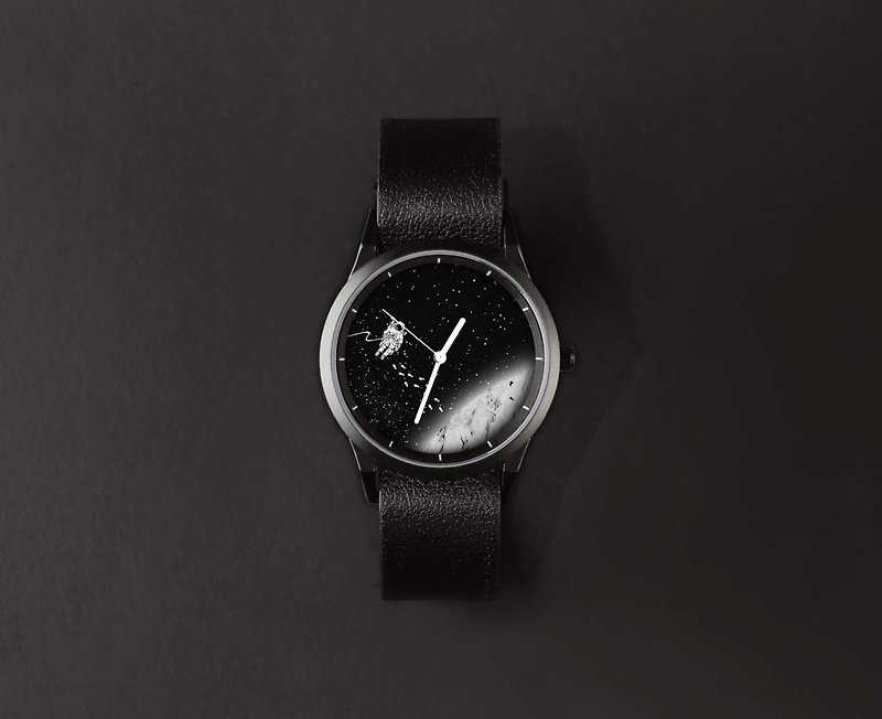 【Illustration Watch】Space walk-3am - Women's Watches - Other Metals Black