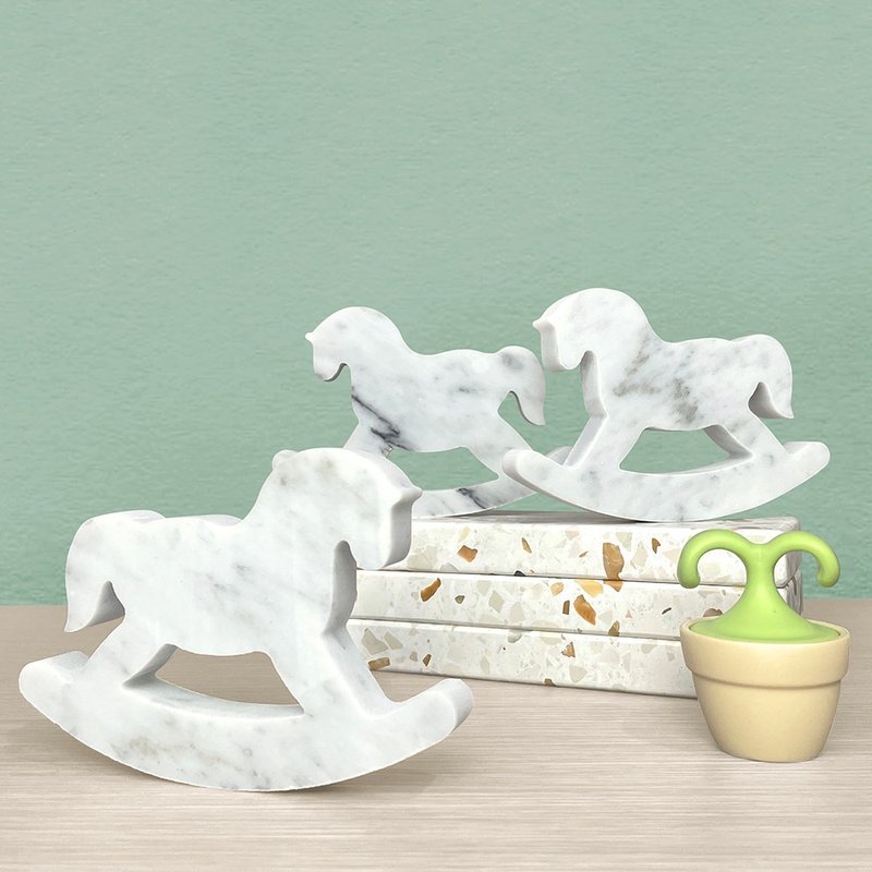 天然大理石搖搖馬│忠石石材 - 擺飾/家飾品 - 石頭 白色