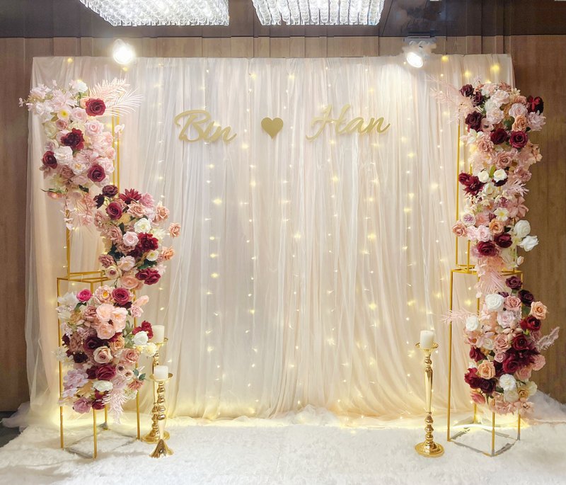 Romantic light luxury gauze curtain backboard - silk style flower art dedicated service for no hassle - Other - Plants & Flowers 