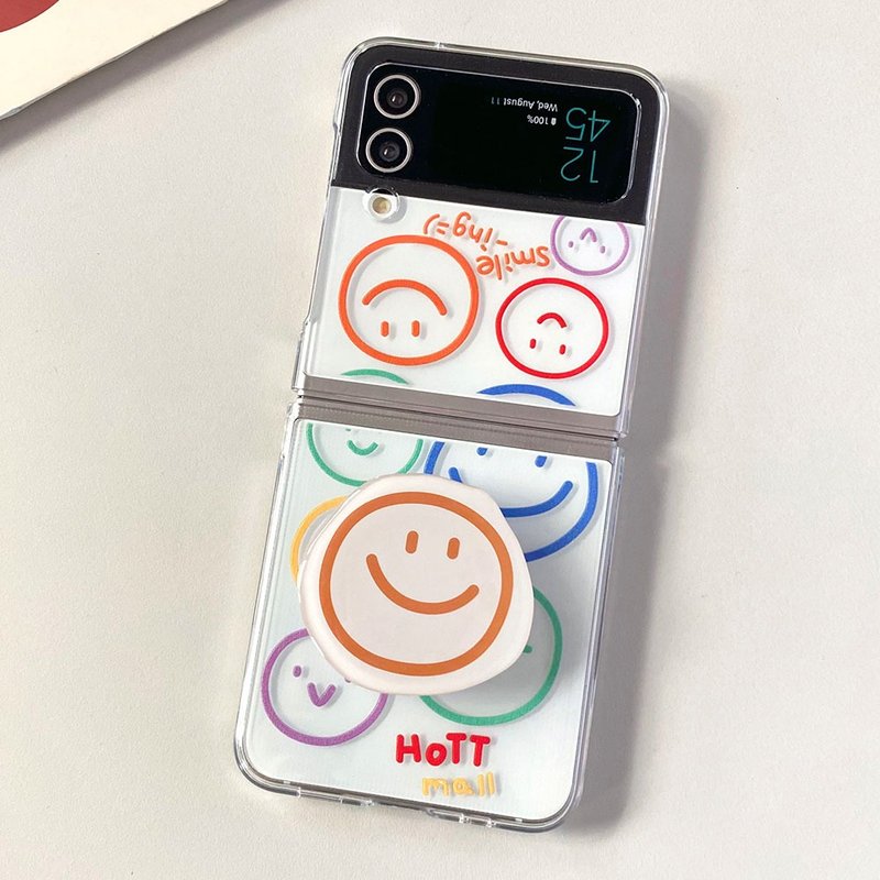 Smiling ZFLIP mobile phone case Grip smart tok set - 手機殼/手機套 - 塑膠 多色
