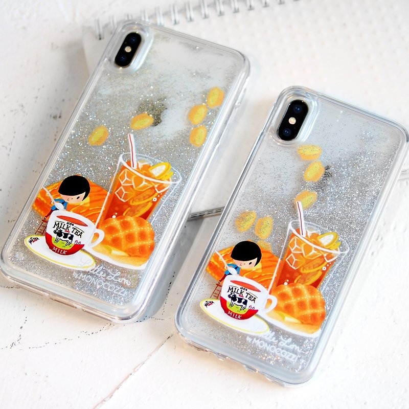 Pattern Lab x Little Lon | Liquid Glitter Case for iPhone XS / Max - Milk Tea - Phone Cases - Plastic 