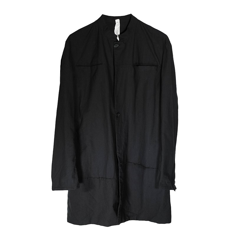  'Leaf' Jacket - เสื้อโค้ทผู้ชาย - ผ้าฝ้าย/ผ้าลินิน สีดำ
