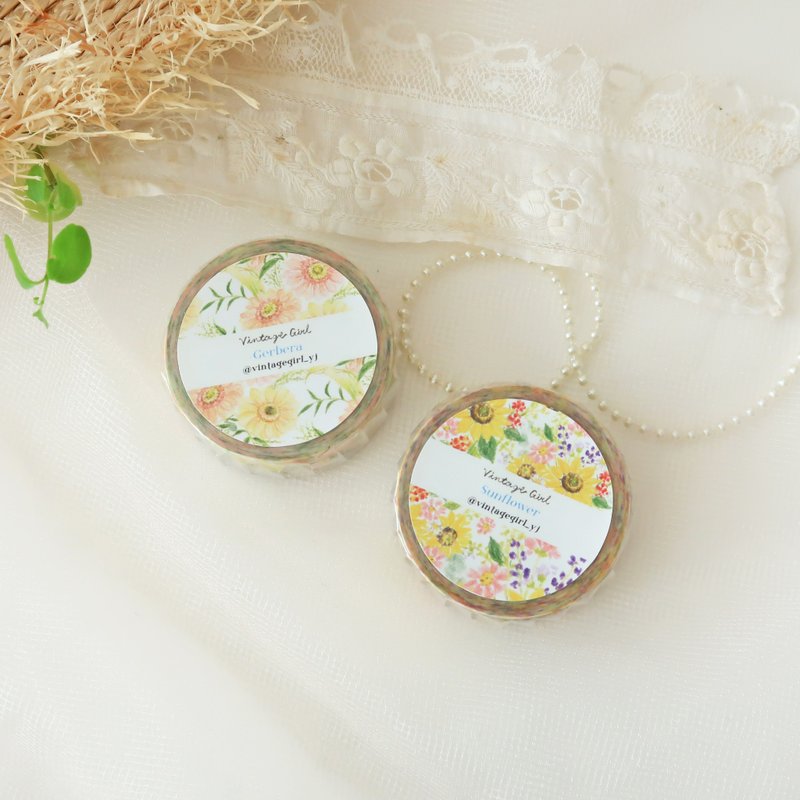 Vintagegirl Garden Washi Tape Summer Collection British Wildflower Garden Illust - Washi Tape - Paper Multicolor