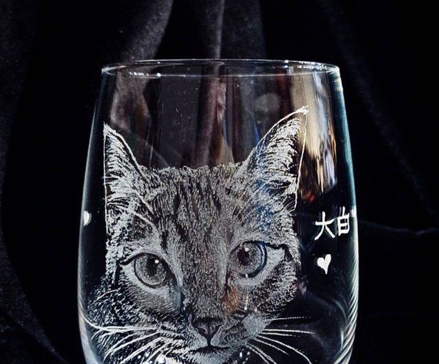 オーダーメイド - 手彫りガラス [pet-cat] 秋のグラス - ショップ