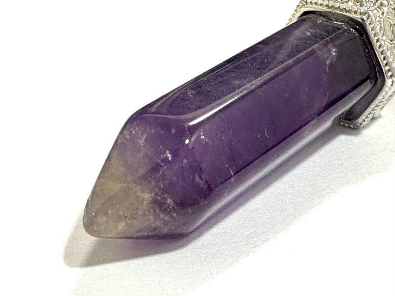 六菱柱 紫水晶 靈擺 紫水晶吊墜 紫水晶吊咀 - 項鍊 - 水晶 紫色