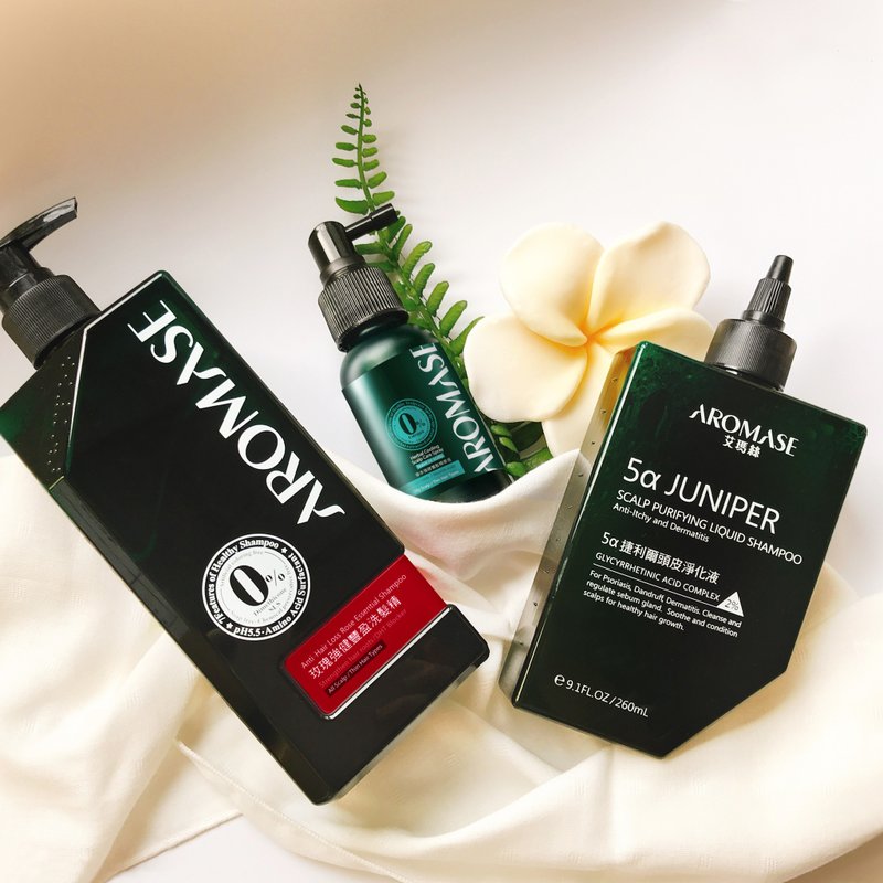 玫瑰強健豐盈頭皮洗髮護理組【限定加贈草本養髮液40mL】 - 洗髮精/餅/皂 - 精油 紅色