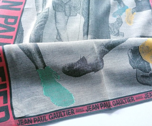 Jean Paul Gaultier ハンカチ ビンテージ風　ゴルティエ ジャン ポール ゴルチエ パリ ヴィンテージ ハンカチ 18.5 x