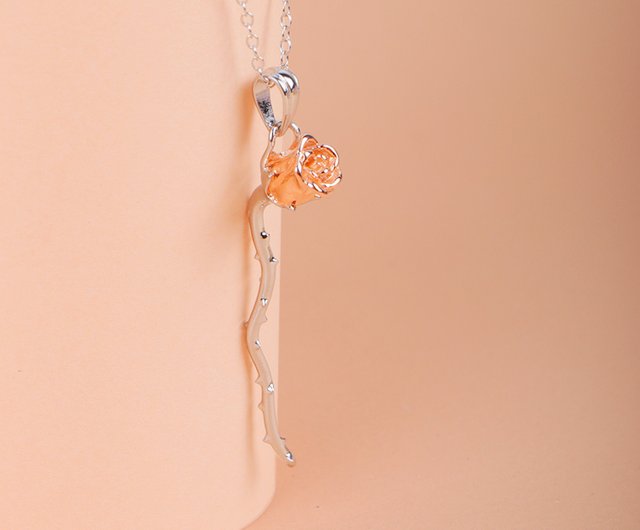 14K Rose Gold Rose Blossom Necklace