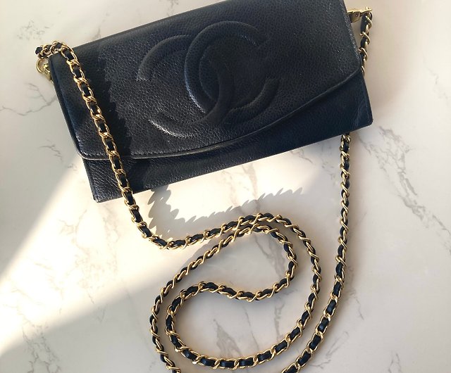 LA LUNE] Second-hand Chanel black caviar leather WOC long silver bag  handbag side slanted back - Shop LA LUNE Vintage: Antiques from Japan  Messenger Bags & Sling Bags - Pinkoi
