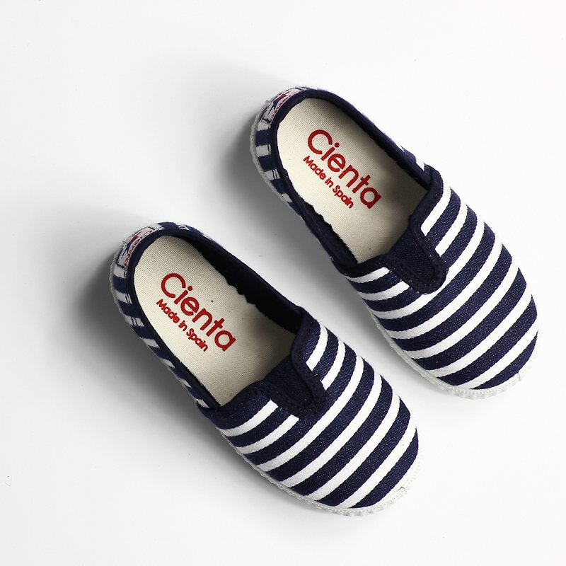 スペイン人は靴CIENTA 54095 77ダークブルー子供キャンバス、子供サイズ - キッズシューズ - コットン・麻 ブルー