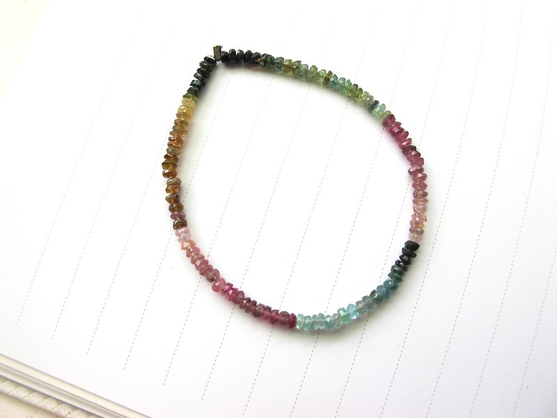【Lake Forest】 multicolor tourmaline x apatite x 925 silverware - hand-made natural stone series - Bracelets - Gemstone Multicolor