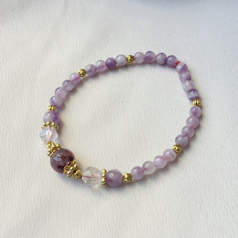 When the ghost amethyst violet Love Bronze design flexibility Bracelet - Bracelets - Crystal Purple