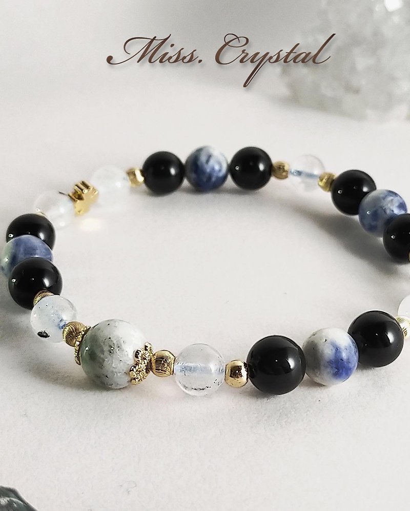 Miss Cresto | Good K2 Obsidian Blue Opal Shining Diamond - Bracelets - Crystal 