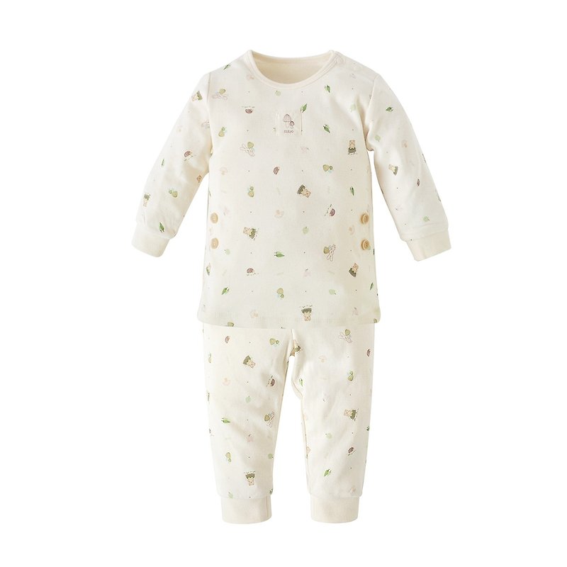 [SISSO Organic Cotton] Forest Baby Home Shu Cotton Set 12M - เสื้อยืด - ผ้าฝ้าย/ผ้าลินิน ขาว