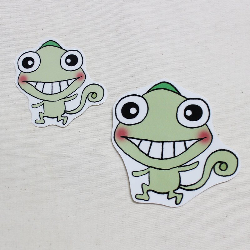 Waterproof Sticker_Unlovable Zoo 03 (Big Eyed Lizard) - สติกเกอร์ - วัสดุกันนำ้ 