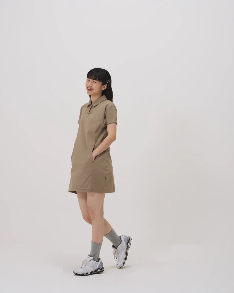 Minimalist sports light dress (Khaki) - One Piece Dresses - Nylon Khaki