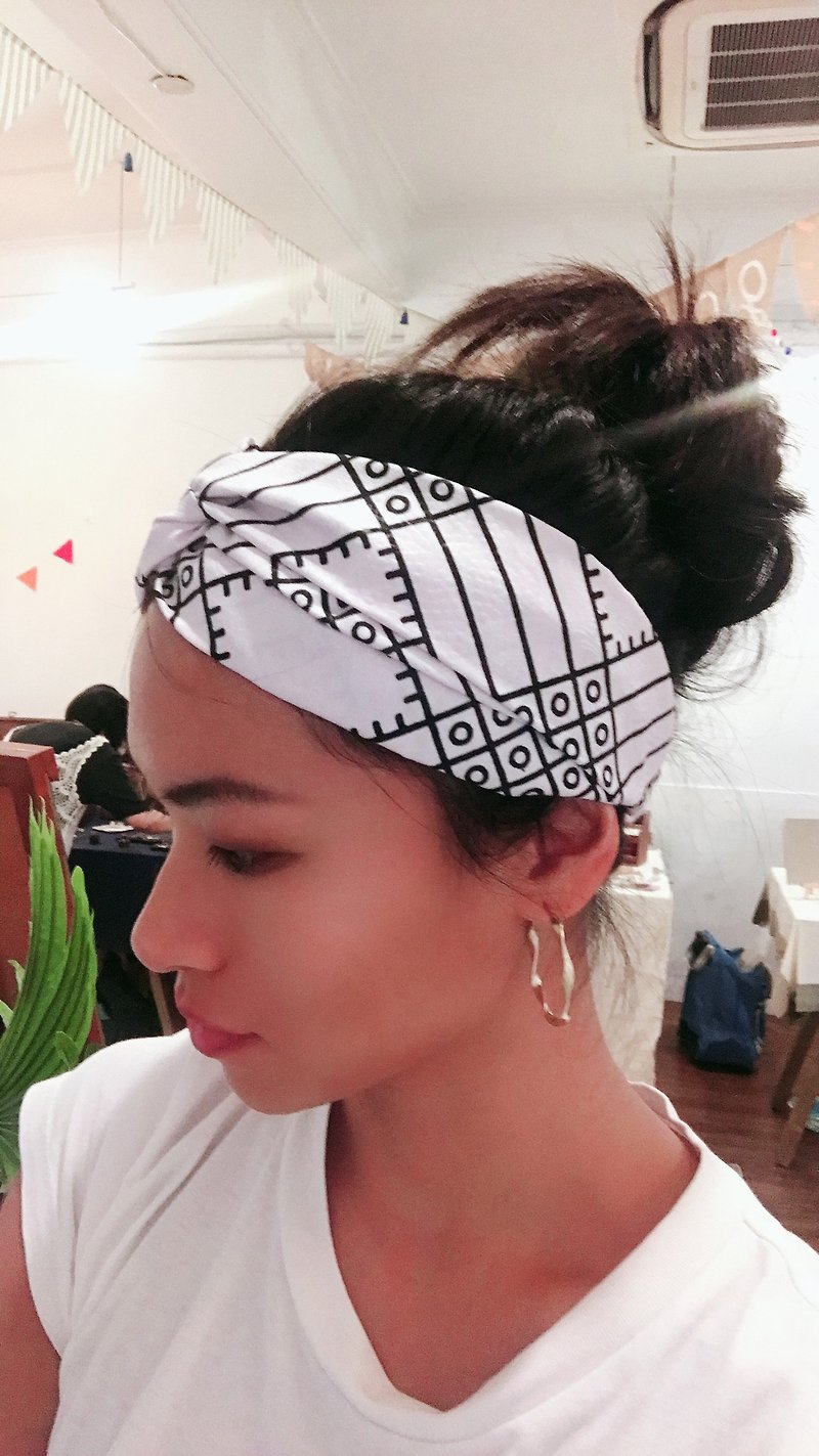 Valentines Gift- Limited African Design Headband - Headbands - Cotton & Hemp White
