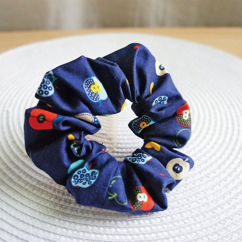 Lovely【Korean-Japanese cloth】Colorful apple hair tress and large intestine circle hair tress - Hair Accessories - Cotton & Hemp Blue