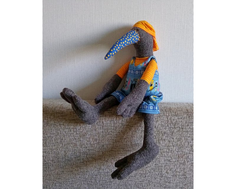 Bird toy, Bird lover gift, Soft toy bird - 寶寶/兒童玩具/玩偶 - 羊毛 藍色