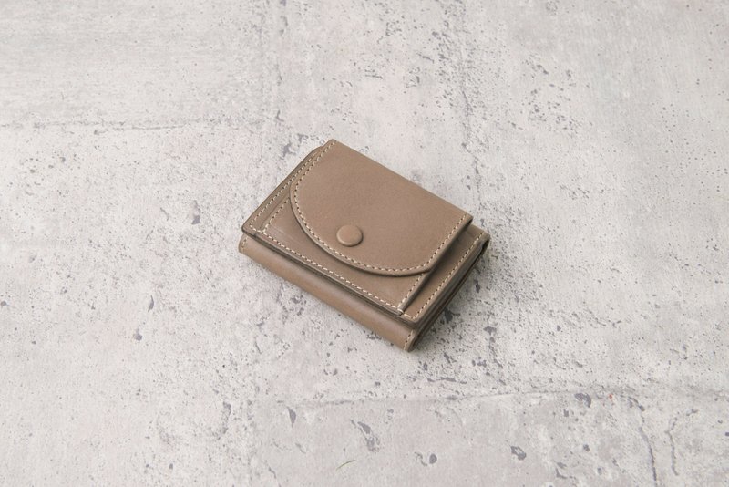 三折迷你短夾 Mini Tri-Fold Wallet / 象灰 Grey - 錢包/皮夾/長短夾 - 真皮 灰色