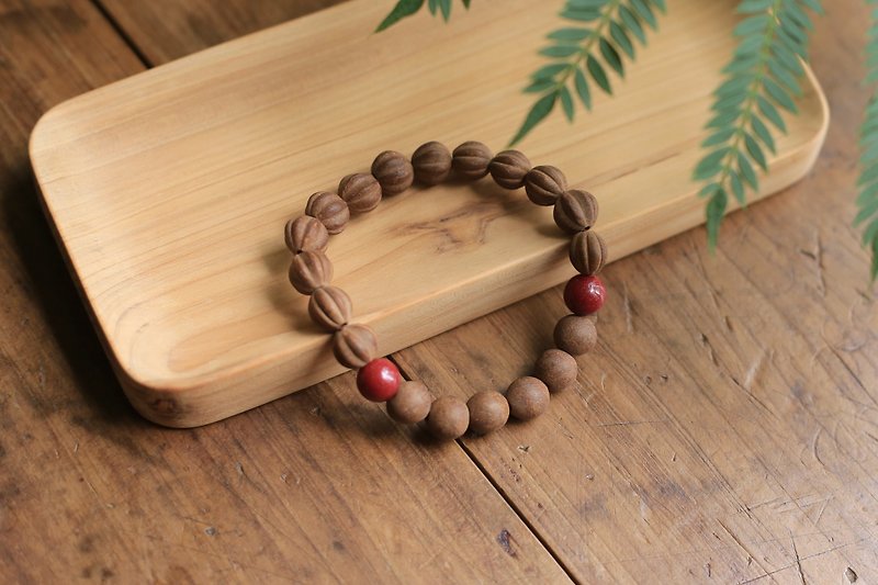 Yiranzhi Fragrance | The wind has the smell of autumn | Osmanthus fragrant bracelet with purple gold sand and beads - สร้อยข้อมือ - พืช/ดอกไม้ 
