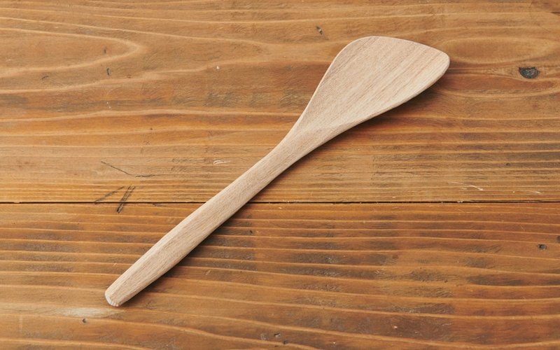 Wooden scooping spatula, unpainted, made from ash - เครื่องครัว - ไม้ สีนำ้ตาล