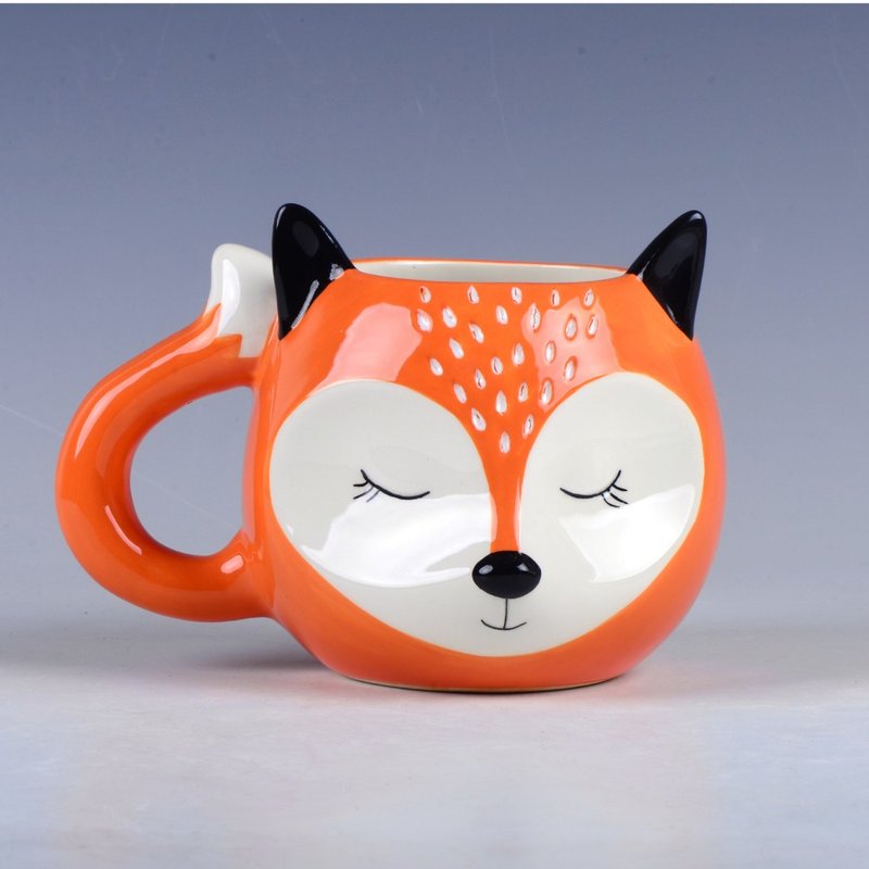 Snooze Fox Mug - แก้วมัค/แก้วกาแฟ - ดินเผา สีส้ม