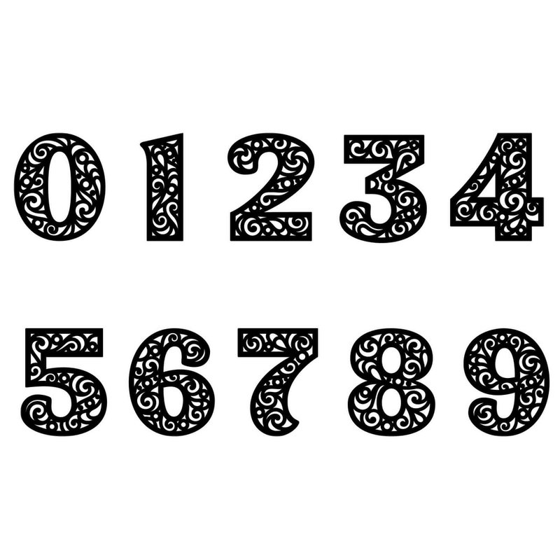 Numbers svg, number svg, numbers template, numbers pdf, number pdf, numbers png - 圖文模板設計 - 其他材質 