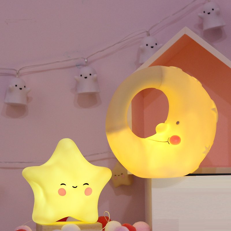 【溫馨夜晚組】Someshine充電小夜燈(星星+月亮) - 燈具/燈飾 - 其他材質 黃色