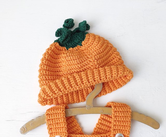 Newborn crochet pumpkin discount outfit