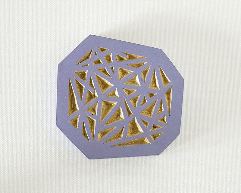 Geometric Hand Mirror Mini (intersect - blue lavender) - 化妝掃/鏡子/梳子 - 塑膠 紫色