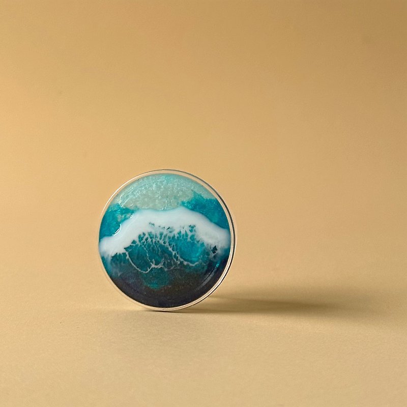 樹脂 手機配件 藍色 - UNDA Day Ocean Waves Handmade Resin Griptok