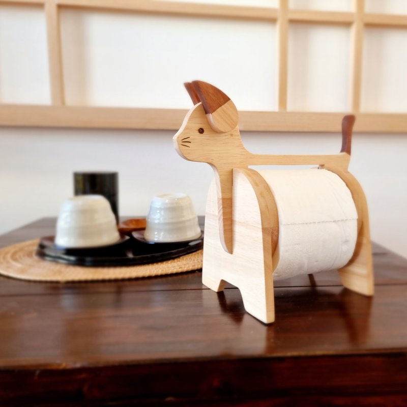 Wooden Tissue Holder Cat Shape - Local Wood Crafts - 面紙盒 - 木頭 咖啡色
