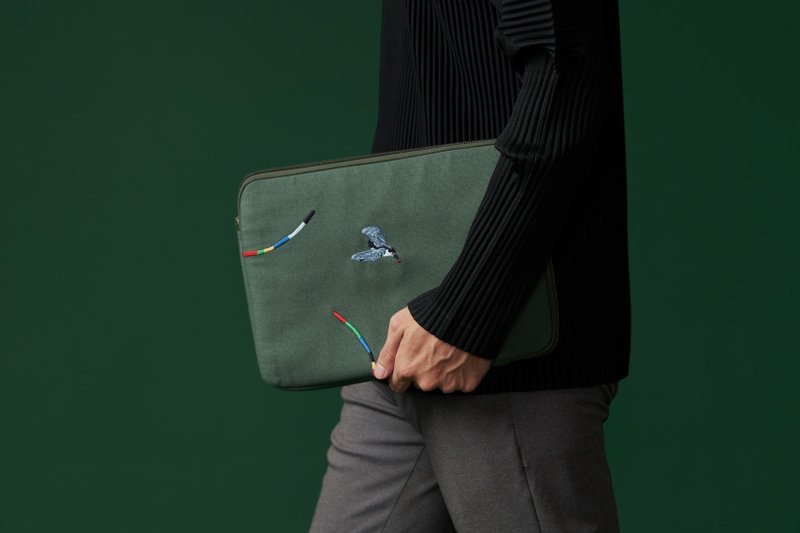 Huayang accompanying tablet bag - Laptop Bags - Other Materials Green