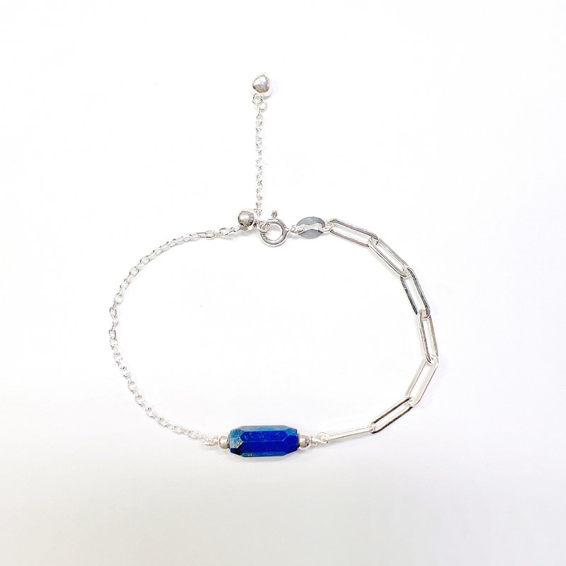 Half Moon Series_Lapis Lapis Bracelet - สร้อยข้อมือ - เงินแท้ สีน้ำเงิน