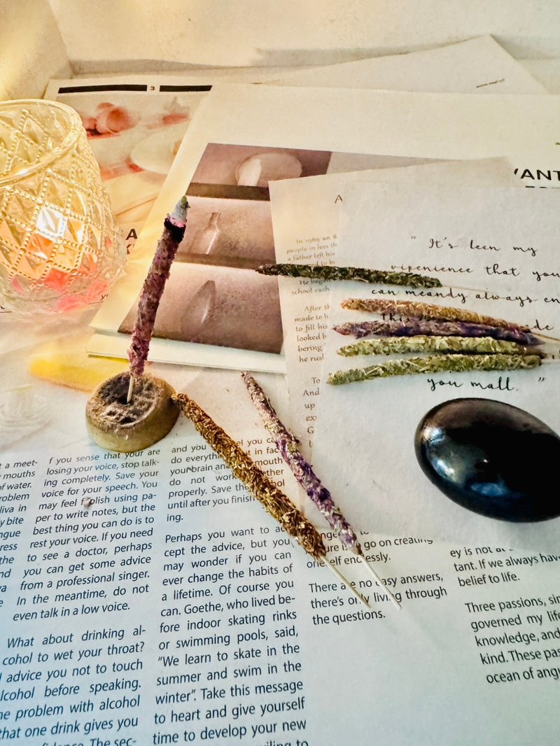 【Rose Tree】迷你南美藥草線香。手作製作。淨化空間 - 香薰/精油/線香 - 其他材質 金色