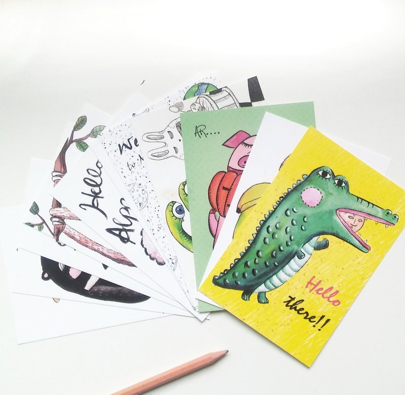明信片-手繪(9張組合, 可自選/隋機) - 卡片/明信片 - 紙 