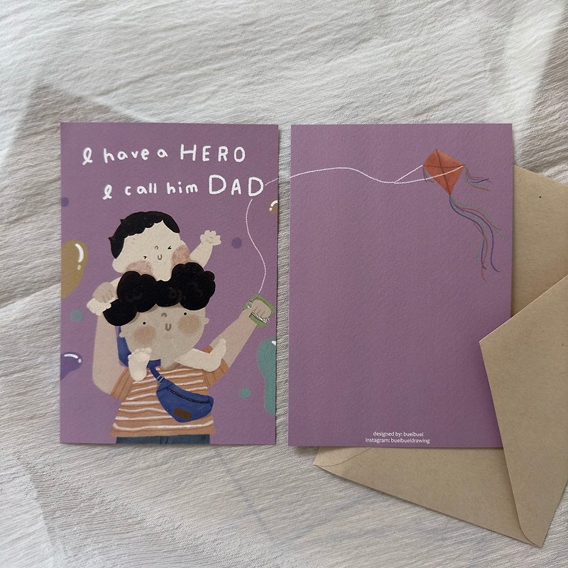 I have a hero i call him DAD postcard - Cards & Postcards - Paper 