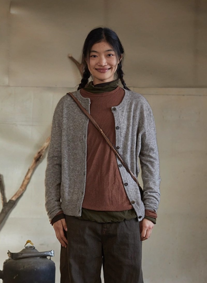 復古文青 羊毛針織毛衣開衫外套 - 女毛衣/針織衫 - 其他材質 多色