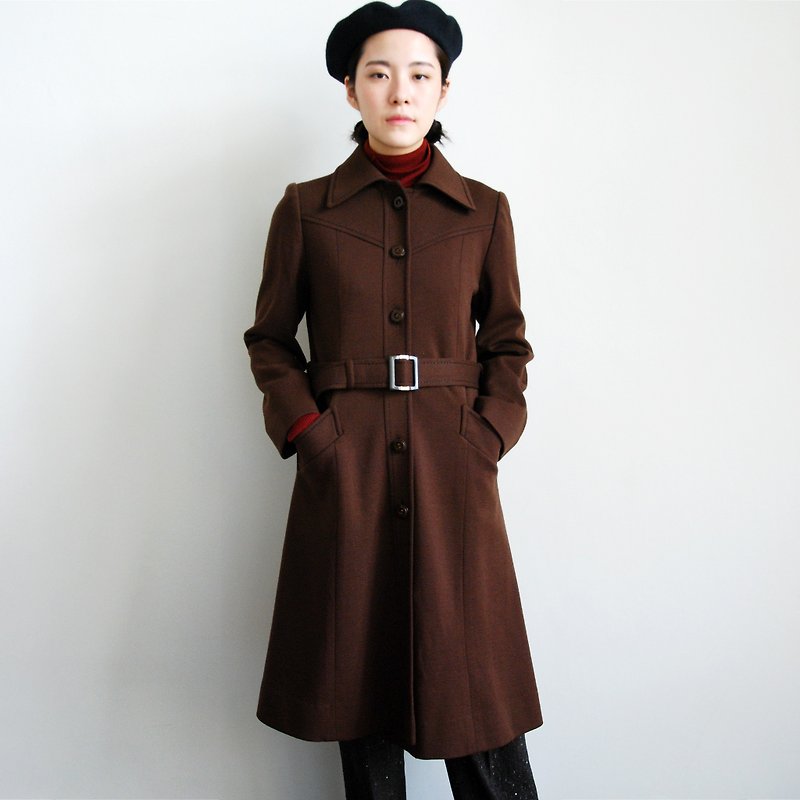 Pumpkin Vintage. Vintage collar coat coat - เสื้อแจ็คเก็ต - ขนแกะ 