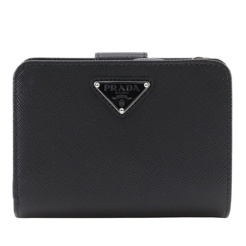 【日本直送】プラダ PRADA トライアングルロゴ 二つ折り財布 1ML018 サフィアーノ NERO 黒 ユニセックス【中古】 - 錢包/皮夾/長短夾 - 真皮 黑色