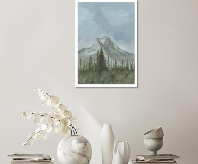 Forest painting, mountain painting, on sale landscape pine tree art original oil painting.