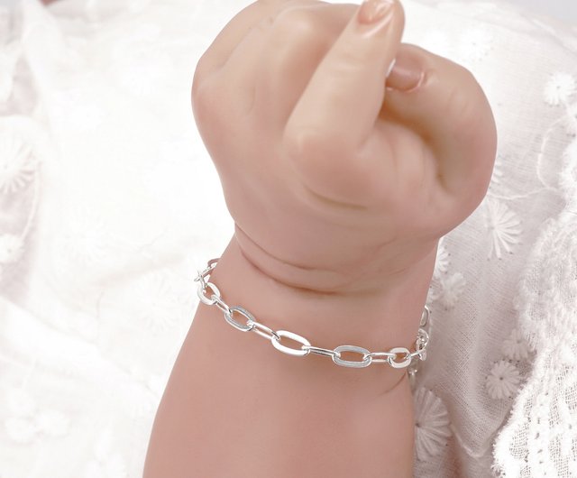 Silver hand bracelet for best sale baby boy