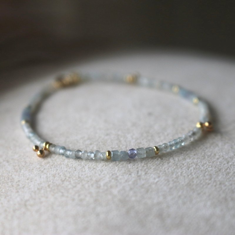 ブレスレット 12月誕生石 タンザナイト アクアマリン 天然石 - 魔鏡2.0 - - ブレスレット - 半貴石 ブルー