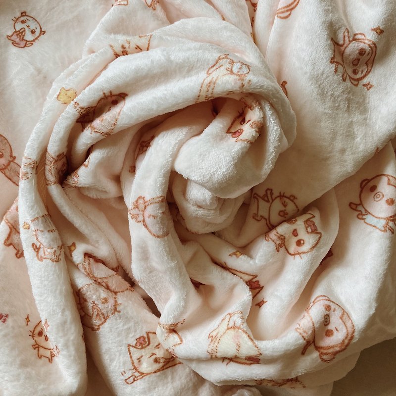 【小熊娃娃】寶寶毯　法蘭絨毛毯　毛超軟Q　贈寶寶毯圖案透卡 - 被/毛毯 - 聚酯纖維 橘色