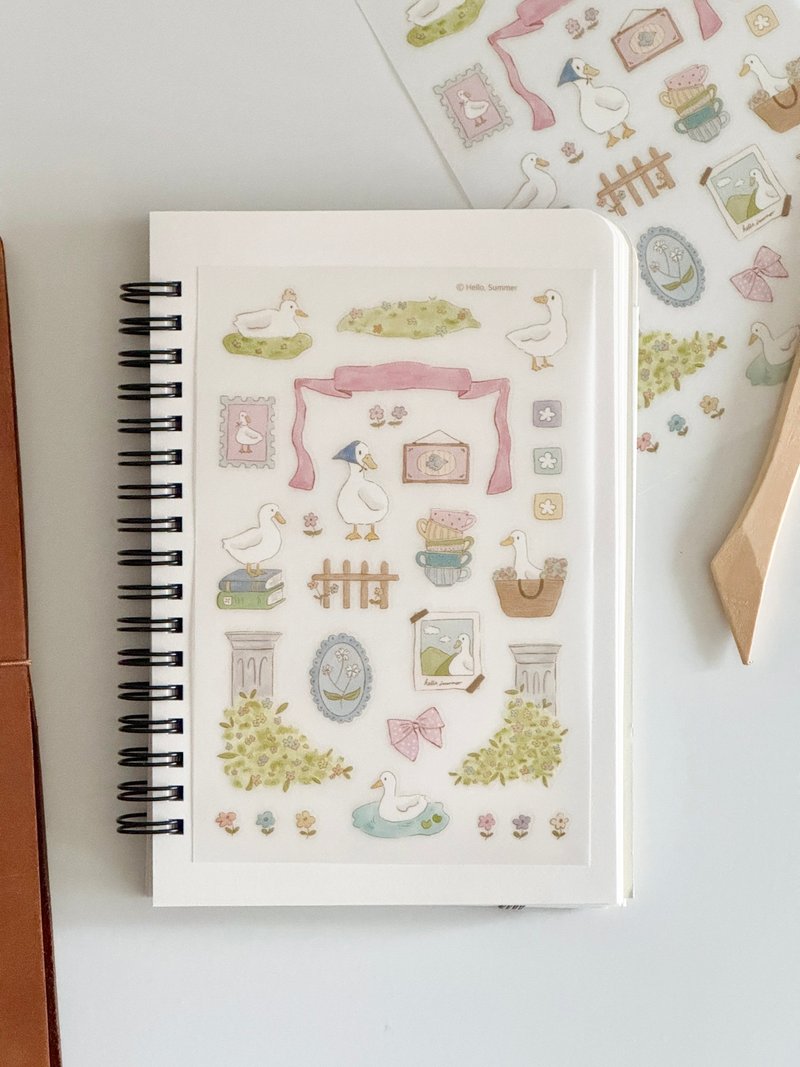 Picnic duck / transfer sticker - 貼紙 - 紙 