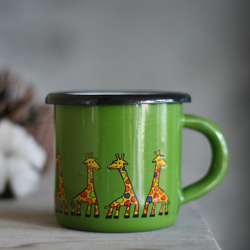 Smaltum布拉格 琺瑯杯 古錐長頸鹿_奶綠(285ml)〈FDN000411〉 - 咖啡杯/馬克杯 - 琺瑯 綠色