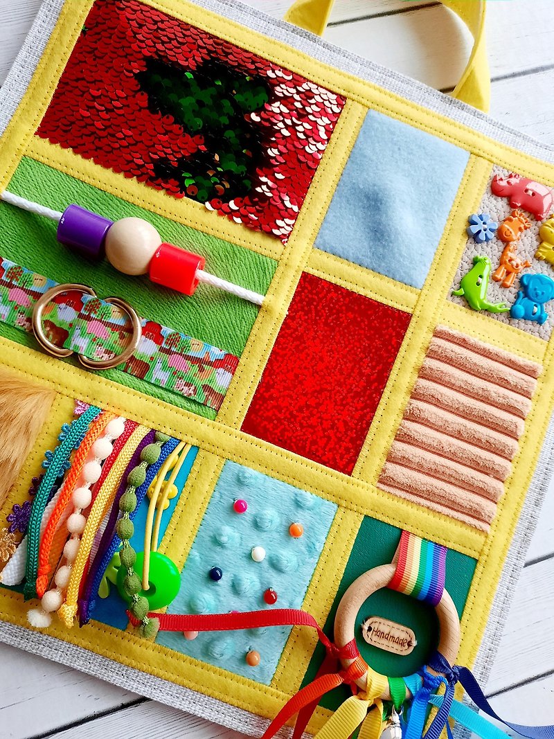 Fidget blanket mat dementia, Sensory busy board Autism, Activity restless hand - 寶寶/兒童玩具/玩偶 - 其他材質 多色